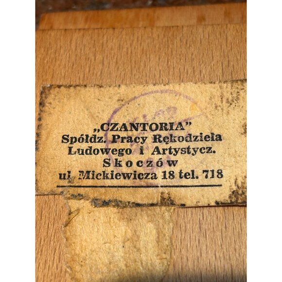 “Czantoria” Set of 6 Wood Egg Cups & Wood Tray |Handcrafted | Poland | Folk Art - Picture 6 of 8